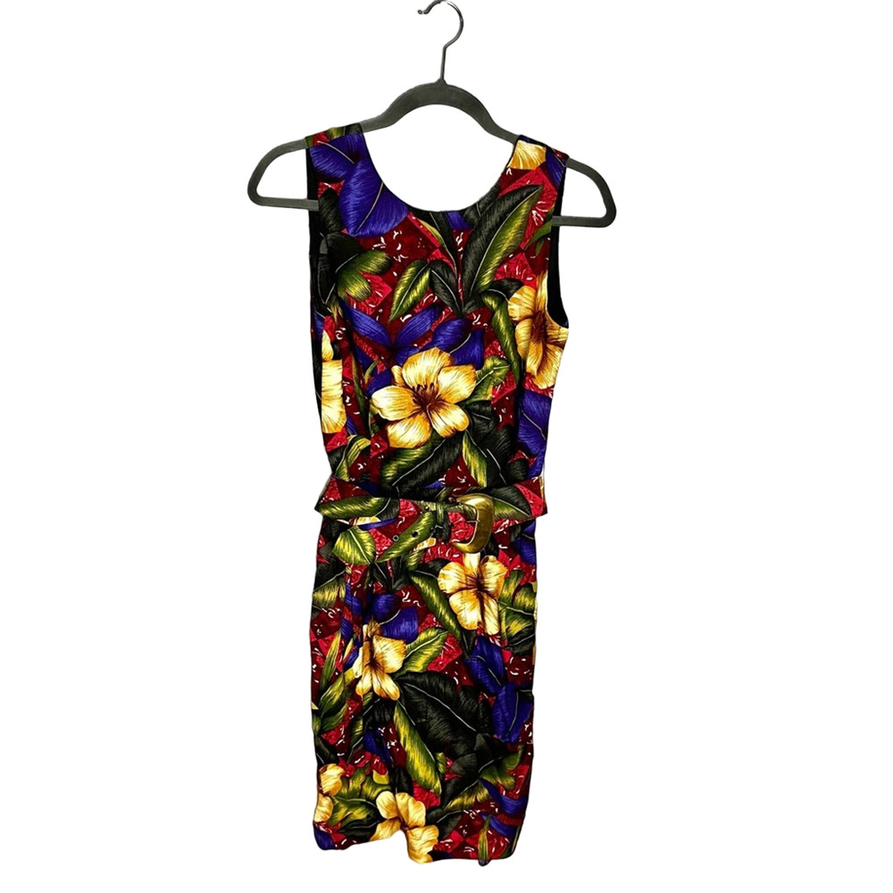 POSITIVE ATTITUDE Vintage Belted Floral Dress